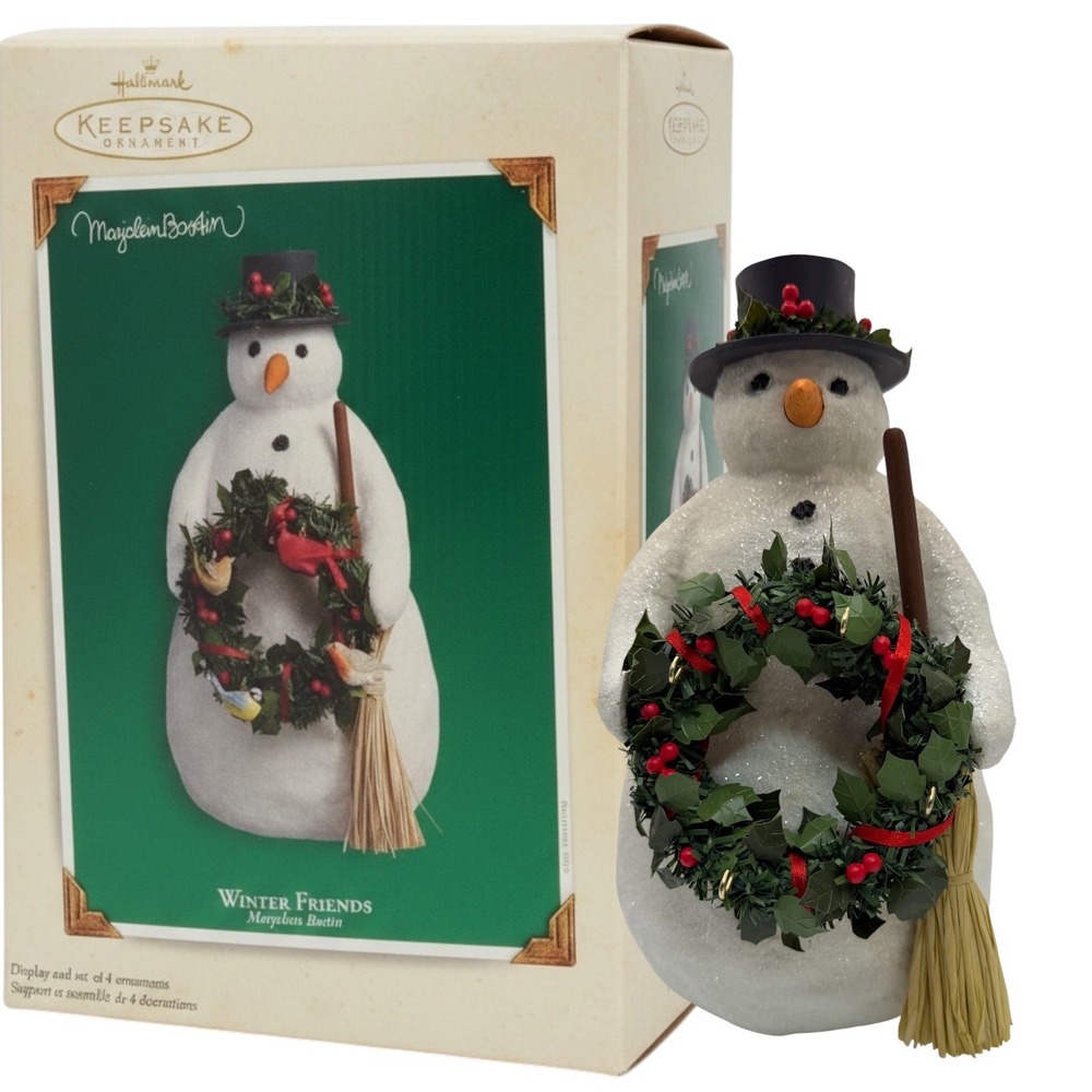 Hallmark Keepsake Winter Friends Marjolein Bastin Snowman Wreath New In Box VTG